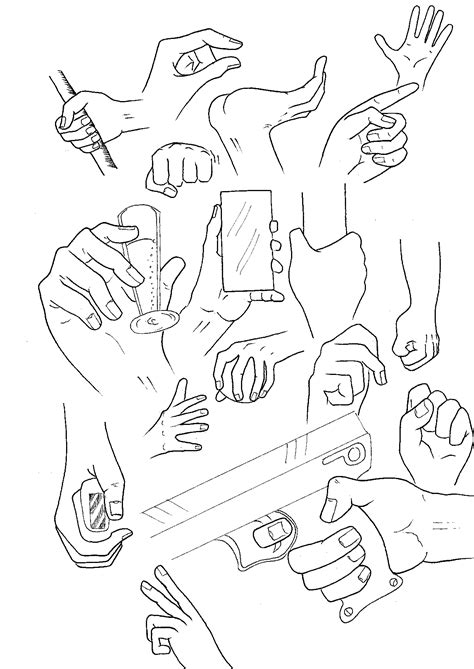The <strong>grip</strong> should run from the middle joint of your index finger to the base of your small finger. . Hands gripping drawing